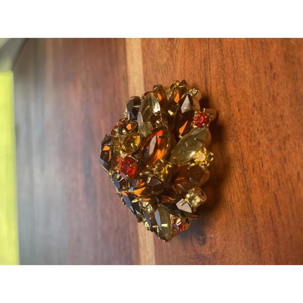 Vintage Juliana D&E Fall Colors Rhinestone Dome Brooch - Picture 2 of 7